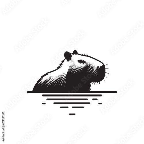 Capybara logo for graphic design, capybara designs for prints and commercial publications, vectorized capybara