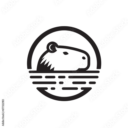 Capybara logo for graphic design, capybara designs for prints and commercial publications, vectorized capybara