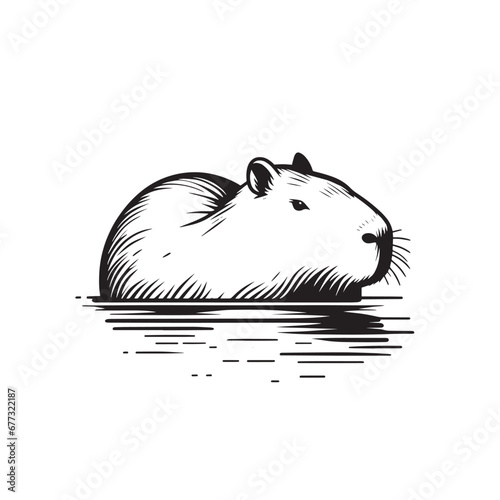 Capybara logo for graphic design, capybara designs for prints and commercial publications, vectorized capybara