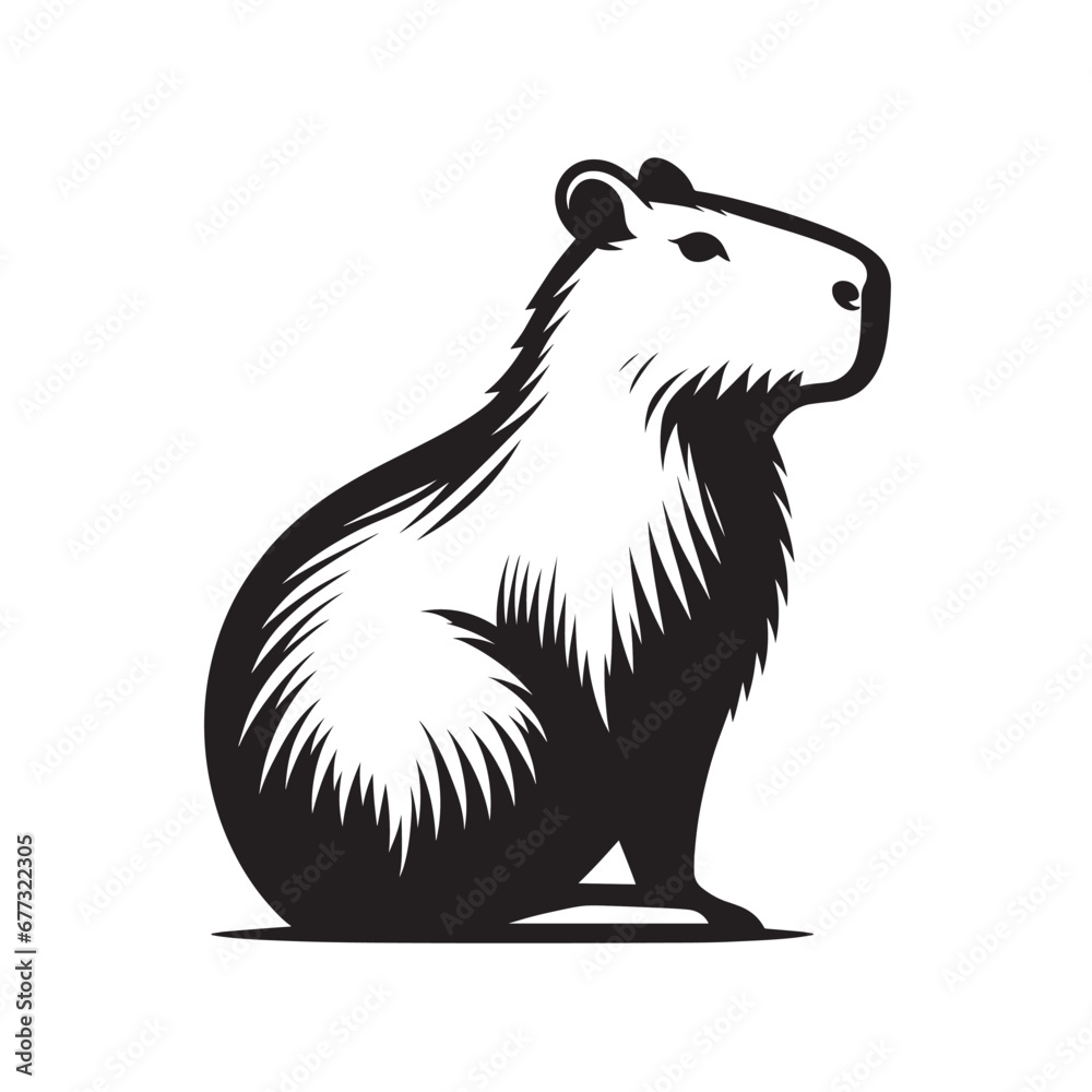 Capybara Vectorised Bitmap Capybara logo for graphic design, capybara designs for prints and ...