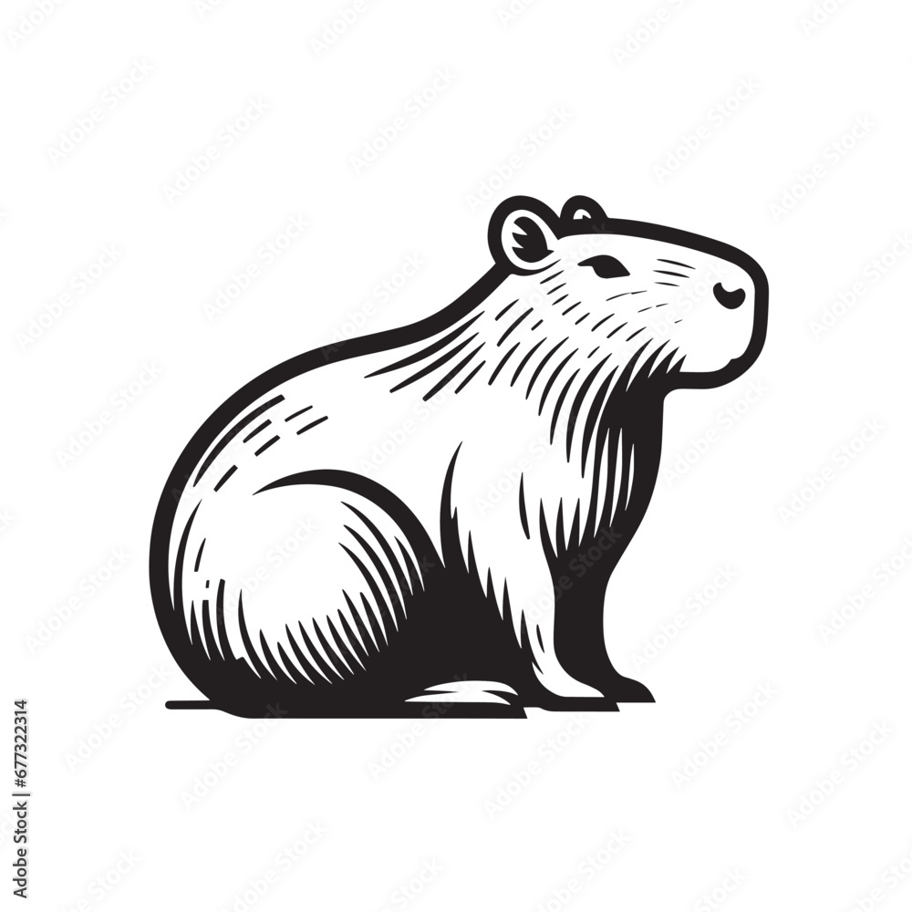 Obraz premium Capybara logo for graphic design, capybara designs for prints and commercial publications, vectorized capybara