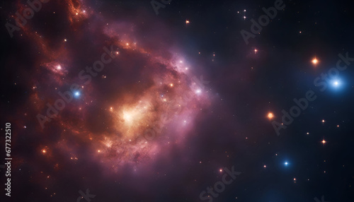 Nebula and stars in outer space showing the beauty of space exploration.