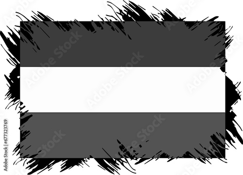 Black and white of Netherlands Flag on Independence day