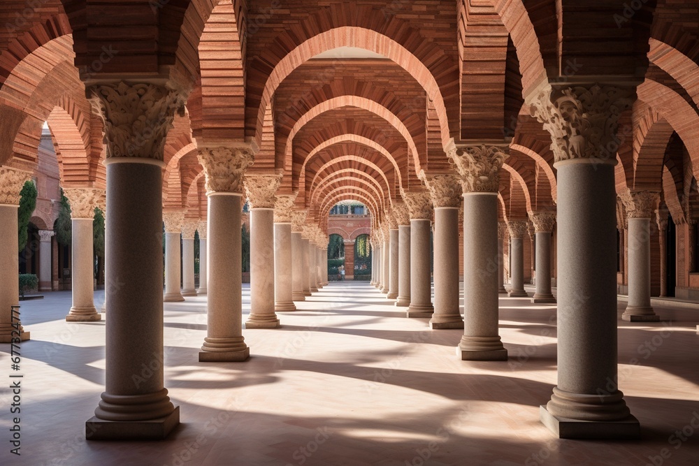 Arches and columns of the Hospital de Sant Pau