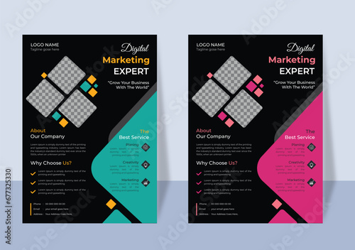 Creative and modern Corporate business a4 flyer template design set, marketing flyer design template.
