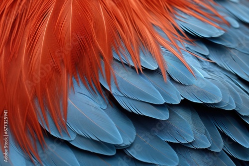 A close-up of a chicken’s feathers, showcasing the texture and colors