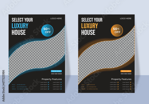 Creative and modern corporate real estate flyer design, home sale flyer design template.