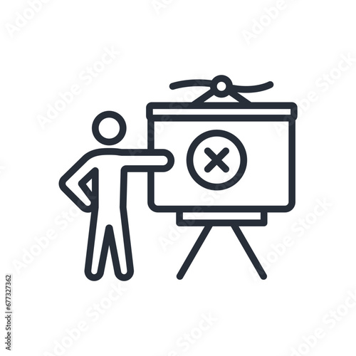 identifying error icon. vector.Editable stroke.linear style sign for use web design,logo.Symbol illustration.