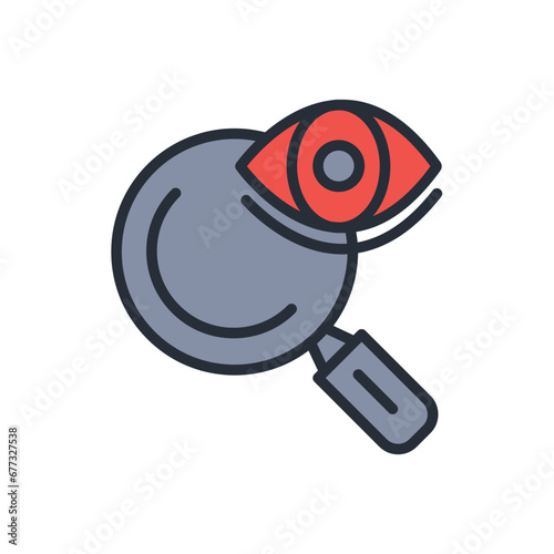 observation icon. vector.Editable stroke.linear style sign for use web design,logo.Symbol illustration.