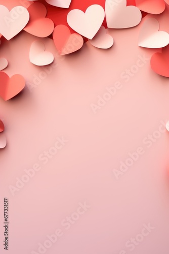 hearts on a pink valentines background