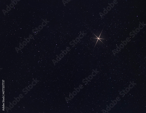 Bright Chrismas star on a cloudless night