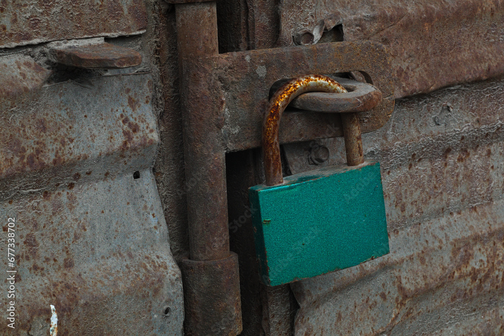 old rusty metal door lock old rusty metal door lock