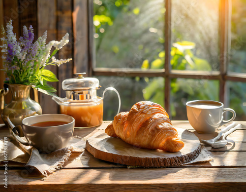 coffee croissant breakfast © masterofmoments