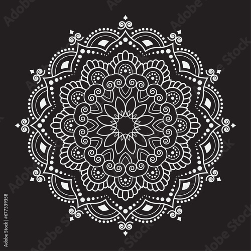 Ornamental Geometric luxury mandala pattern vector design white