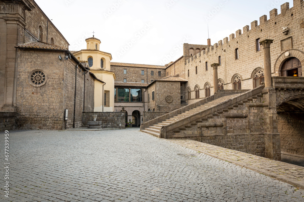Palazzo dei Papi (Palace of the Popes) in the medieval old town of Viterbo, Lazio, Italy