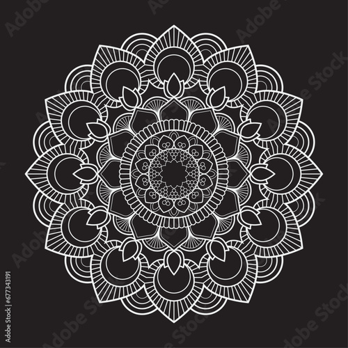 Ornamental Geometric luxury mandala pattern vector design white