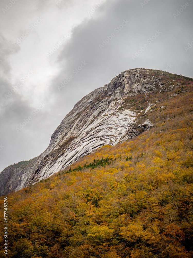 Franconia Notch on a cloudy, fall day