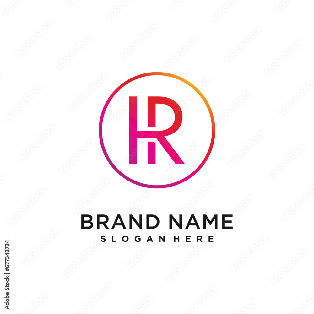 Letter R design element icon with creative modern concept