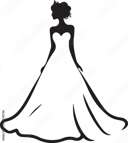Bridal Dress Logo Vector Illustration