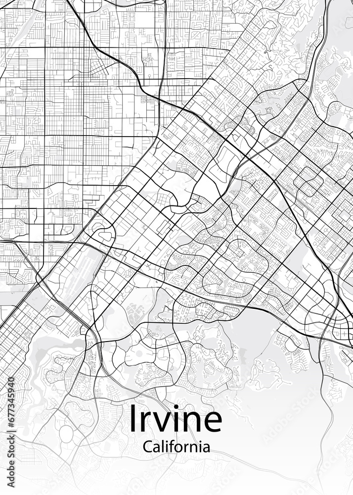 Irvine California minimalist map