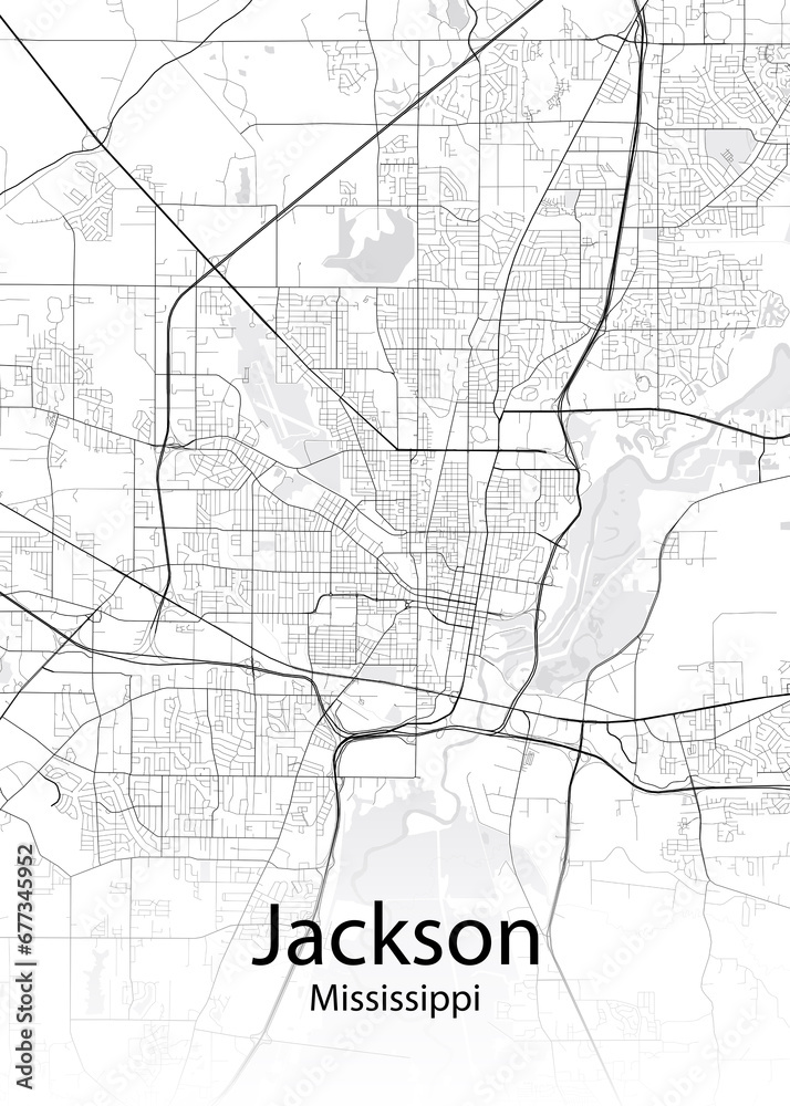 Jackson Mississippi minimalist map