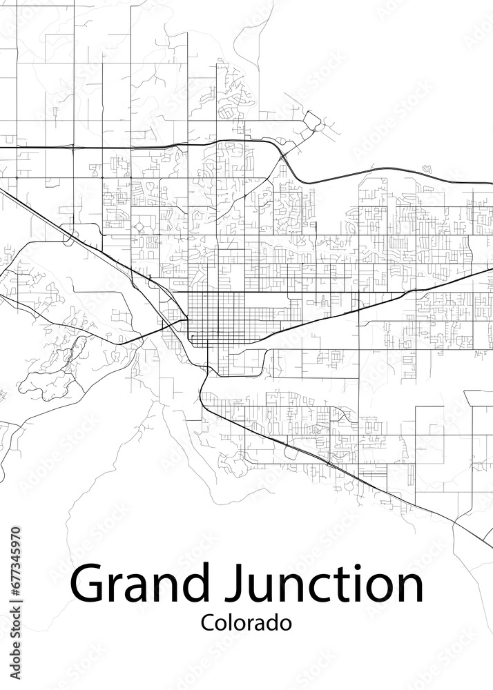 Grand Junction Colorado minimalist map