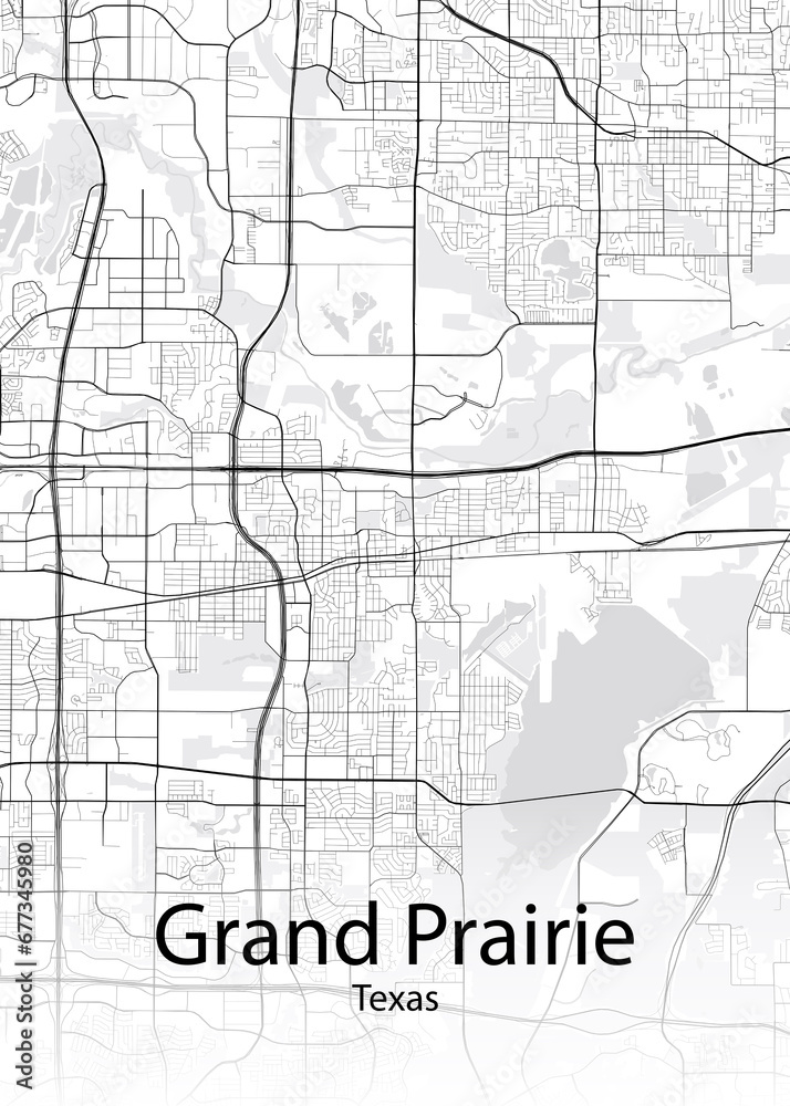 Grand Prairie Texas minimalist map