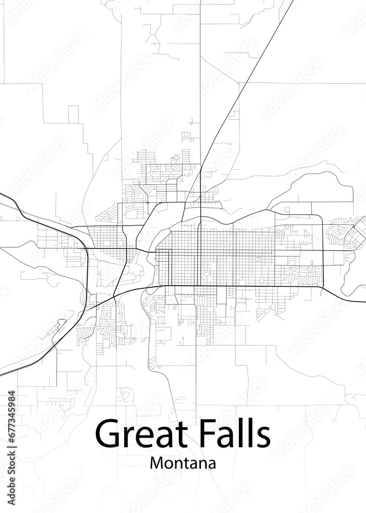 Great Falls Montana minimalist map
