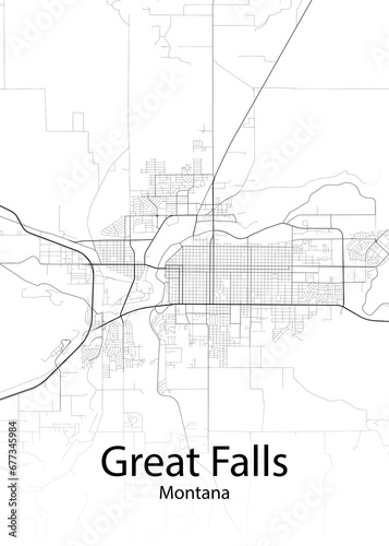 Great Falls Montana minimalist map photo