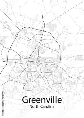 Greenville North Carolina minimalist map