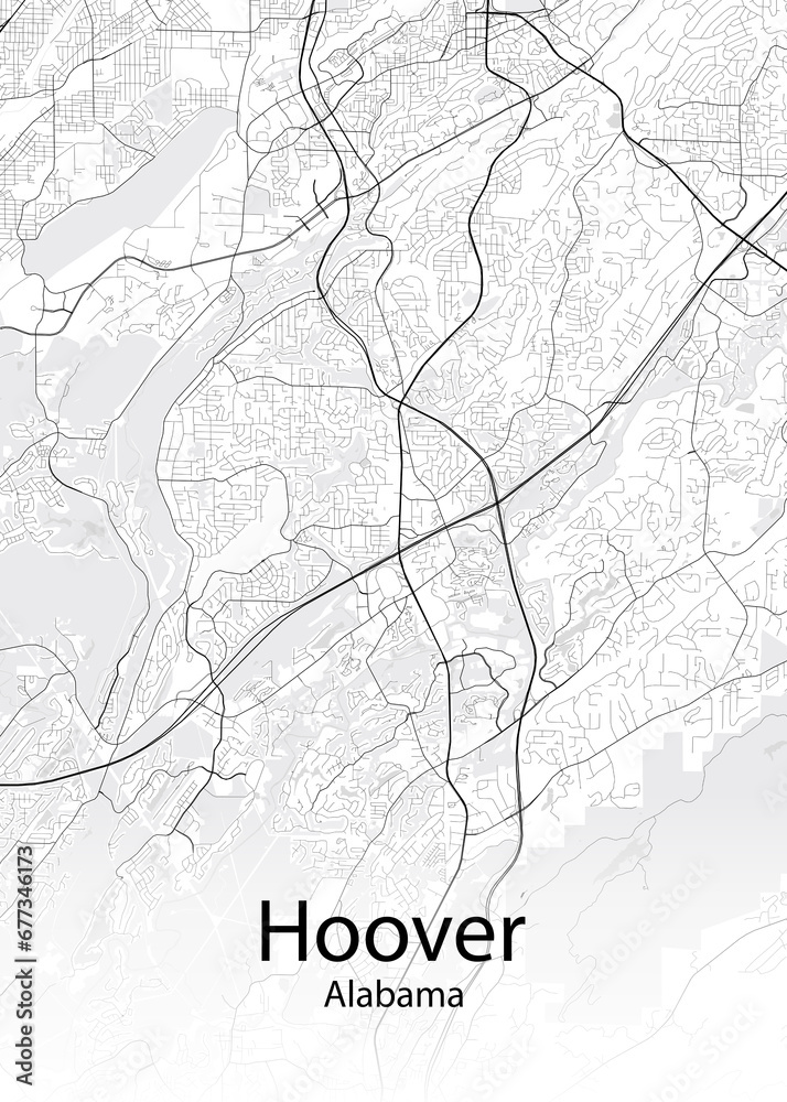 Hoover Alabama minimalist map