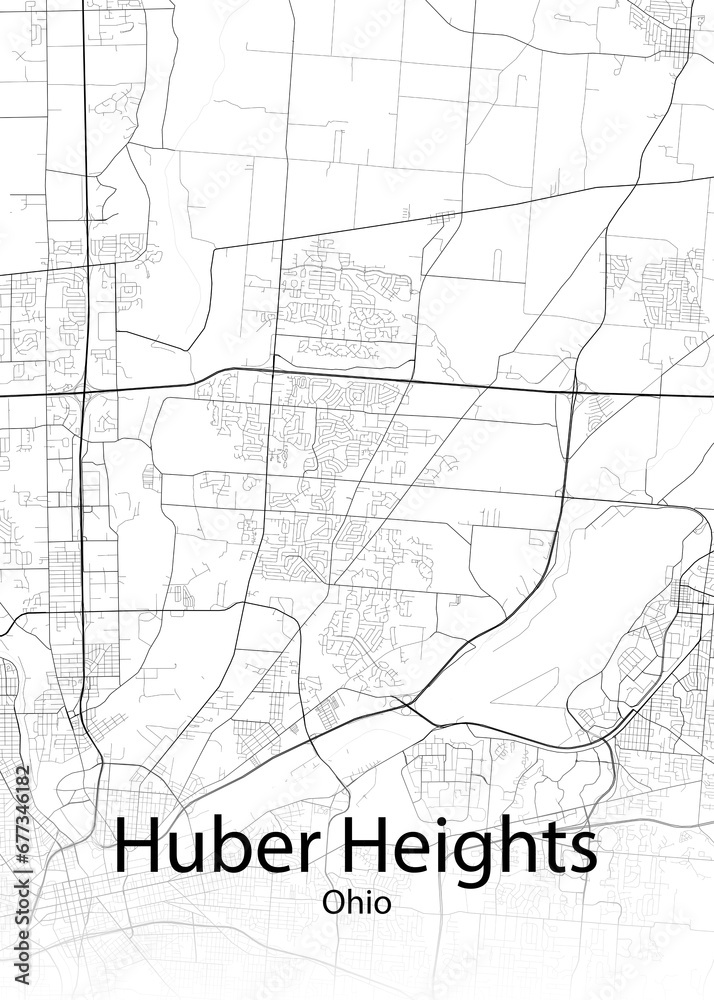 Huber Heights Ohio minimalist map