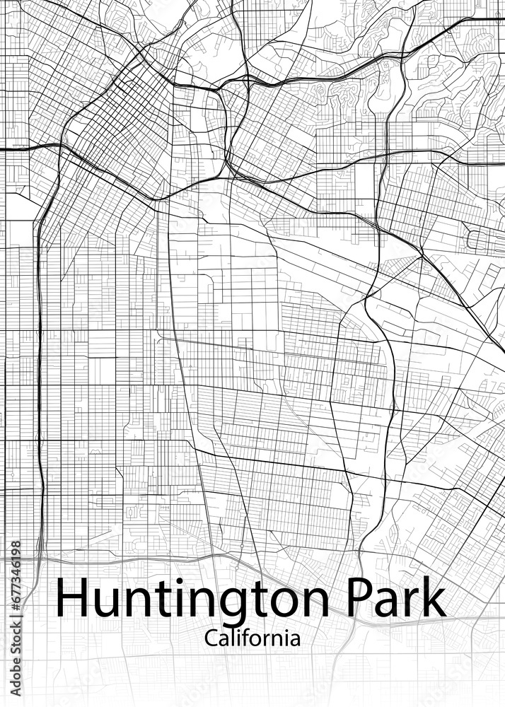 Huntington Park California minimalist map
