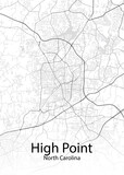 High Point North Carolina minimalist map