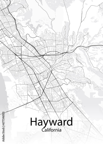 Hayward California minimalist map photo
