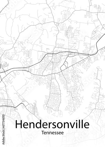 Hendersonville Tennessee minimalist map