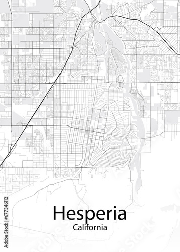 Hesperia California minimalist map photo
