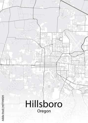 Hillsboro Oregon minimalist map