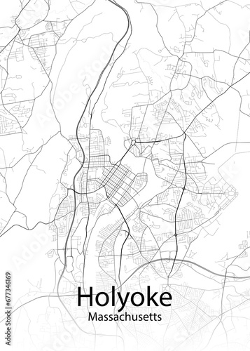 Holyoke Massachusetts minimalist map photo