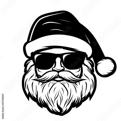 santa head logo with sunglasses 