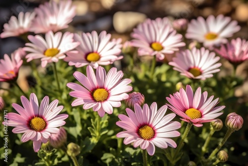 Beautiful Daisies and Gerbera Flowers . Springtime  concept with a space for a text. Valentine day concept with a copy space.