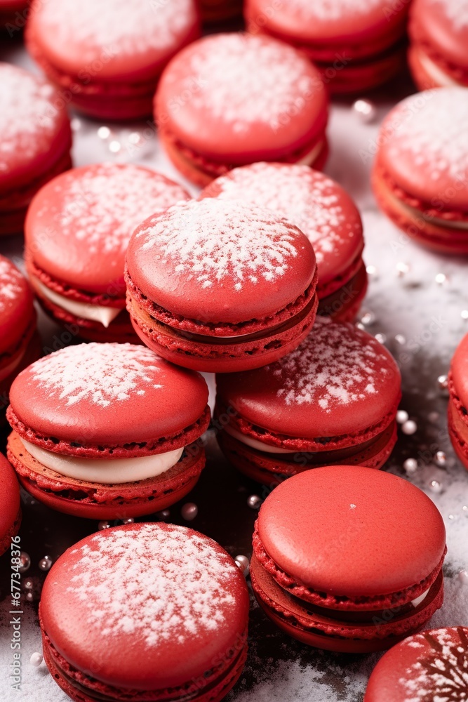Fototapeta premium Red Christmas Macarons DelighT
