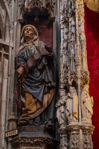 Religious statue in the church in Albi, France