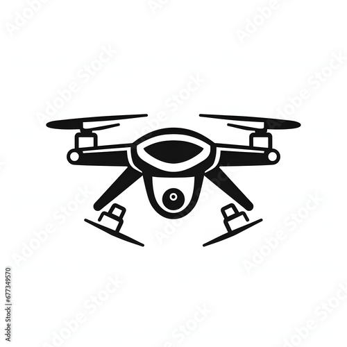 drone, quadcopter. black icon on a white background. a simple symbol.