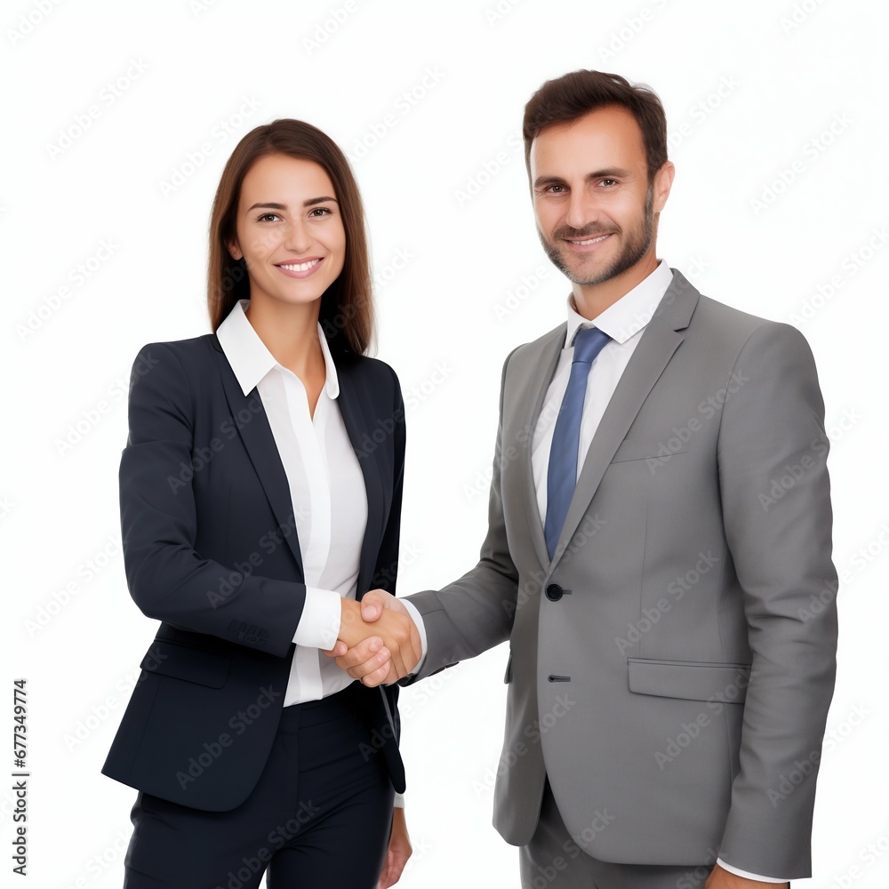 Modern Business Professionals Shaking Hands, Isolated on White. Generative ai Modern Business Professionals Shaking Hands, Isolated on White. Generative ai