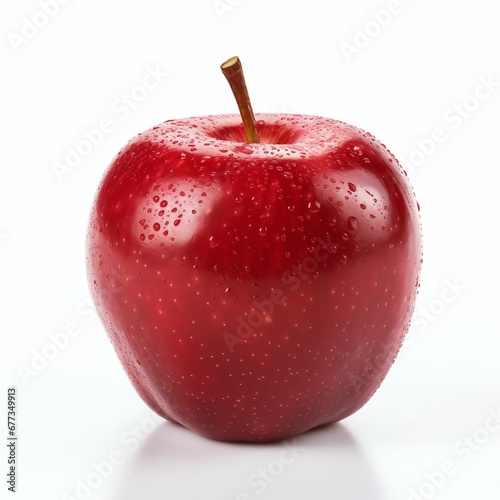 Red Apple Isolated on White Background. Generative ai