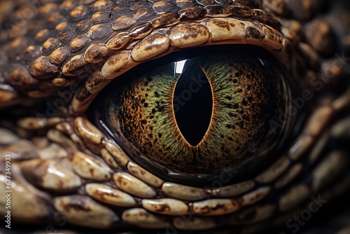 Close-up of a snake’s eye, capturing the detail and intensity photo