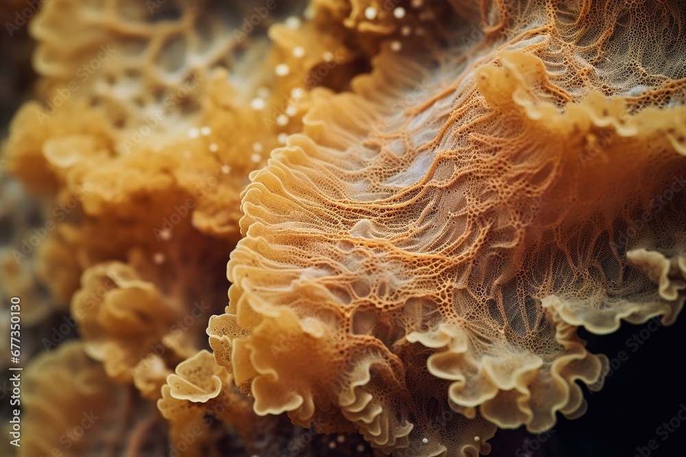 Close-up of a sea sponge, highlighting the natural erosion and textures Close-up of a sea sponge, highlighting the natural erosion and textures