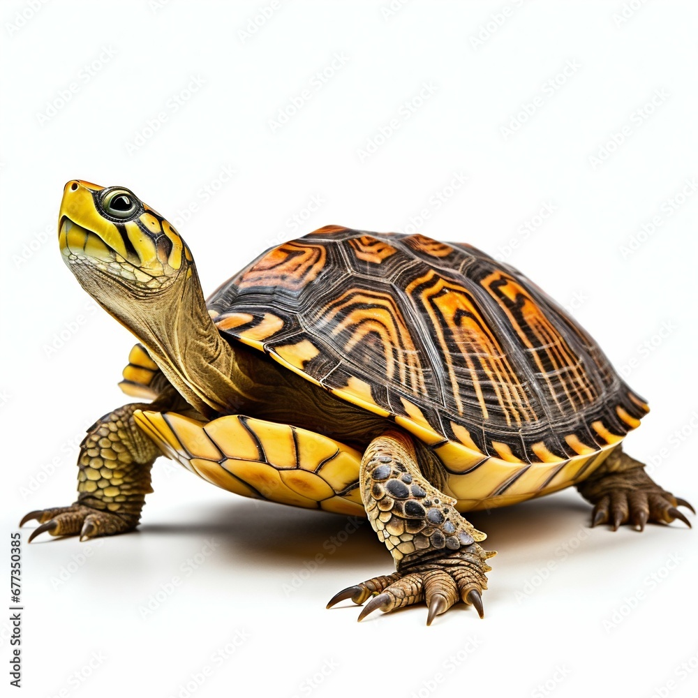 Obraz premium Turtle Portrait Isolated on White Background. Generative ai
