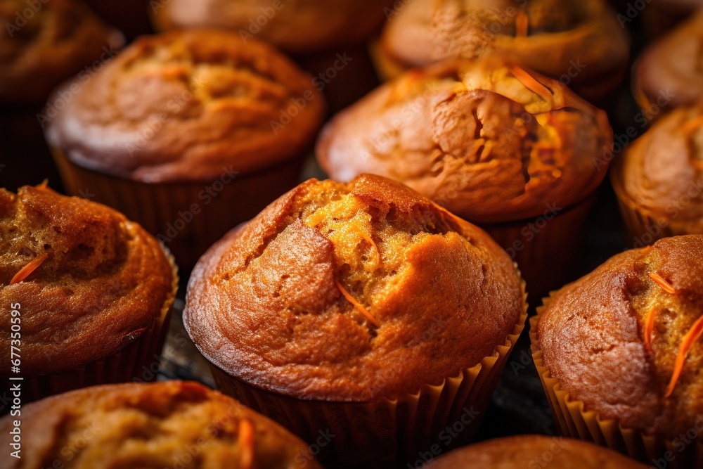 Close-up of carrot muffin texture